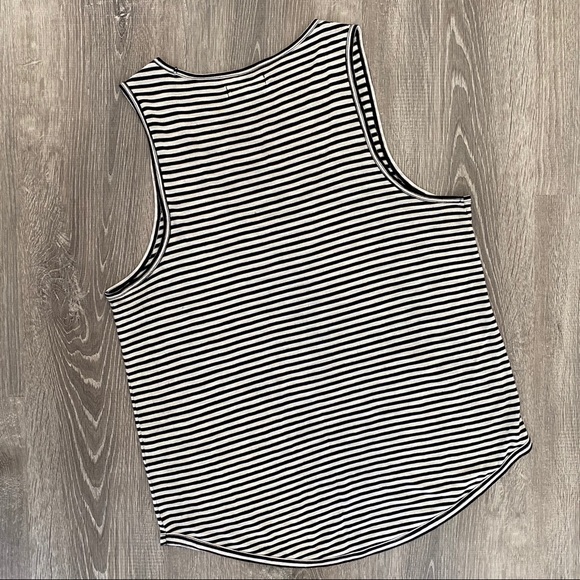 Madewell Anthem Striped Scoop Tank Black Cream Med - Picture 5 of 8